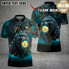 Maxcorners Billiard Fierce Gorilla 9-Ball Multicolor Customized Name, Team Name 3D Shirt