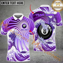 Maxcorners Ball 8 Great Wave Billiard Jersey Multicolor Options Personalized Name, Team Name 3D Polo Shirt