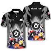 Maxcorners Hive Pattern Billiard 8 ball multicolor Polo Shirts For Men, Billiard team shirts, Gift for Pool team player