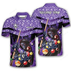 Maxcorners Fire Dead Stroke Billiard skull Shirts For Men, Billiard team shirts, Gift for Pool team player