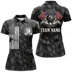 Maxcorners Customized Billiards Polo Shirts For Women