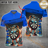 Maxcorners Darts Dartboard Funny Pattern Multicolor Option Customized Name, Team Name 3D Polo Shirt (4 Colors)