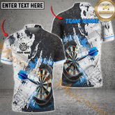 Maxcorners Darts Black Digital Circuit Pattern Multicolor Options Personalized Name, Team Name 3D Polo Shirt (4 Colors)