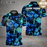Maxcorners 8 Ball Cyan Graffiti Billiard Jersey Multicolor Options Personalized Name, Team Name 3D Shirt (4 Colors)