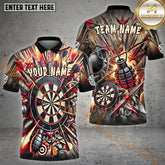 Maxcorners Darts Explosion Pattern Multicolor Options Personalized Name, Team Name 3D Polo Shirt (4 Colors)