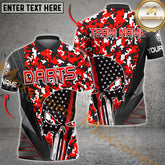 Maxcorners Tactical Camo with Skull & Darts Jersey Multicolor Options Personalized Name, Team Name 3D Shirt (4 Colors)