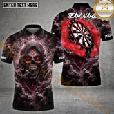 Maxcorners Gothic Hooded Reaper & Dartboard Darts Jersey Multicolor Options Personalized Name, Team Name 3D Shirt (4 Colors)