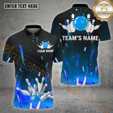 Maxcorners Bowling Ball Light Multicolor Options Personalized Name, Team Name 3D Shirt (4 Colors)
