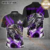 Maxcorners Wolf Bowling Ball Pattern Multicolor Options Personalized Name, Team Name 3D Shirt (4 Colors)