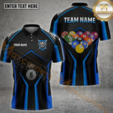 Maxcorners Billiard Rack 8 Ball Pool Pattern Jersey Multicolor Options Personalized Name, Team Name 3D Shirt (4 Colors)