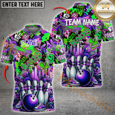 Maxcorners Graffiti Pattern Bowling Jersey Multicolor Options Personalized Name, Team Name 3D Shirt (4 Colors)