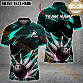 Maxcorners Thunder Pattern Bowling Jersey Multicolor Options Personalized Name, Team Name 3D Shirt (4 Colors)