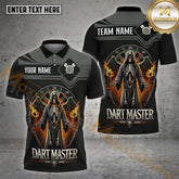 Maxcorners Master Grim Reaper Darts Jersey Multicolor Option Customized Name, Team Name 3D Polo Shirt (4 Colors)