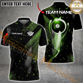 Maxcorners 8 Ball Green Neon Strike Billiards Jersey Multicolor Options Personalized Name, Team Name 3D Shirt (4 Colors)