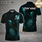 Maxcorners Darts Skull Fire Mystery Multicolor Options Personalized Name, Team Name 3D Shirt (4 Colors)