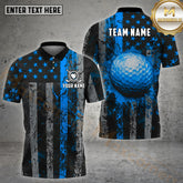 Maxcorners Golf Retro Flag Of USA Multicolor Options Personalized Name, Team Name 3D Shirt (4 Colors)