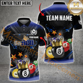 Maxcorners Billiards Star King Multicolor Options Personalized Name, Team Name 3D Shirt (4 Colors)
