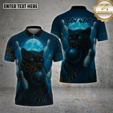 Maxcorners Panther Bowling Moonlight Multicolor Options Personalized Name, Team Name 3D Shirt (4 Colors)