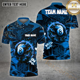 Maxcorners Abstract Power 8 Ball Billiard Multicolor Options Personalized Name, Team Name 3D Shirt (4 Colors)