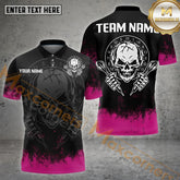 Maxcorners Darts Skull Dark Flame Multicolor Options Personalized Name, Team Name 3D Shirt (4 Colors)