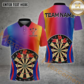 Maxcorners Darts Rainbow Gradient Target Multicolor Options Personalized Name, Team Name 3D Shirt (4 Colors)
