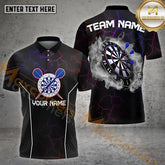 Maxcorners Darts Lightning Bolt Smoke Multicolor Options Personalized Name, Team Name 3D Shirt (4 Colors)