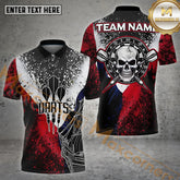 Maxcorners Darts Skull Cross Dart Multicolor Options Personalized Name, Team Name 3D Shirt (4 Colors)