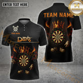 Maxcorners Darts Flaming Crown Cartoon Style Multicolor Options Personalized Name, Team Name 3D Shirt (4 Colors)