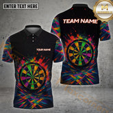 Maxcorners Darts Shirt Neon Splash Rainbow Target Multicolor Options Personalized Name, Team Name 3D Shirt (4 Colors)