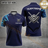 Maxcorners Billiards Shirt Classic Rack Cue Cross Multicolor Options Personalized Name, Team Name 3D Shirt (4 Colors)