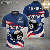 Maxcorners Billiard Fire 8 Ball Line Multicolor Options Personalized Name, Team Name 3D Shirt (4 Colors)