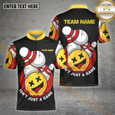 Maxcorners Emoji Bowling Fun Smash Multicolor Options Personalized Name, Team Name 3D Shirt (4 Colors)
