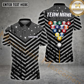 Maxcorners Billiard Triangle Stars & Stripes Multicolor Options Personalized Name, Team Name 3D Shirt (4 Colors)