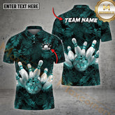 Maxcorners Tropical Bowling Jungle Burst Multicolor Options Personalized Name, Team Name 3D Shirt (4 Colors)