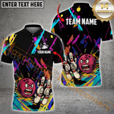 Maxcorners Graffiti Angry Bowling Explosion Multicolor Options Personalized Name, Team Name 3D Shirt (4 Colors)