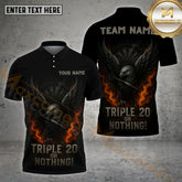 Maxcorners Darts Triple 20 Flaming Eagle Multicolor Options Personalized Name, Team Name 3D Shirt (4 Colors)