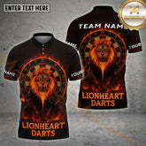 Maxcorners Darts Lionheart Flame Mane Multicolor Options Personalized Name, Team Name 3D Shirt (4 Colors)