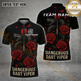 Maxcorners Darts Viper Rose Design Multicolor Options Personalized Name, Team Name 3D Shirt (4 Colors)