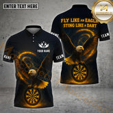 Maxcorners Darts Golden Eagle Flight Multicolor Options Personalized Name, Team Name 3D Shirt (4 Colors
