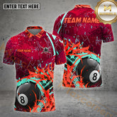 Maxcorners Billiard Colorful Paint 8 Ball Multicolor Options Personalized Name, Team Name 3D Shirts (4 Colors)