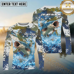 Maxcorners Catfish Fishing White Hooked on Victory Personalized Name, Team Name Long Sleeve Shirt