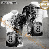 Maxcorners Billiard Painful 8 Ball Multicolor Options Personalized Name, Team Name 3D Shirt (4 Colors)