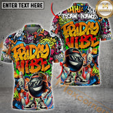 Maxcorners Friday Vibe Bowling Shirt Graffiti Street Style Multicolor Options Personalized Name, Team Name 3D Shirt (4 Colors)
