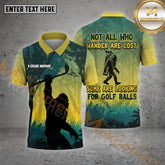 Maxcorners Bigfoot Golf Shirt Funny Forest Silhouette Multicolor Options Personalized Name, Team Name 3D Shirt (4 Colors)