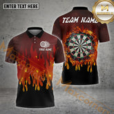 Maxcorners Darts Shirt Flaming Target Fire Style Multicolor Options Personalized Name, Team Name 3D Shirt (4 Colors)