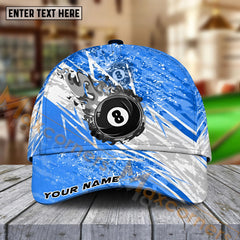 Maxcorners Billiards Ball 8 Lightning Flame Personalized Name Cap (4 Colors)