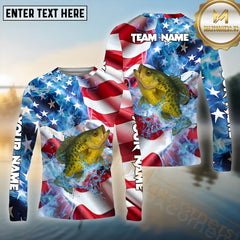 Maxcorners Crappie Fishing Patriot's Catch Pattern Sport Jersey Personalized Name, Team Name Long Sleeve Shirt