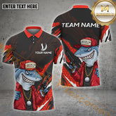 Maxcorners Gangster Shark Golf Multicolor Options Personalized Name, Team Name 3D Shirt (4 Colors)