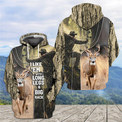 Maxcorners I Like Them With Long Legs & Big Rack Deer All Over Print Shirt TU2511