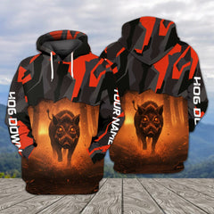 Maxcorners Orange Lighting Hog Running All Over Print Shirt TU2511